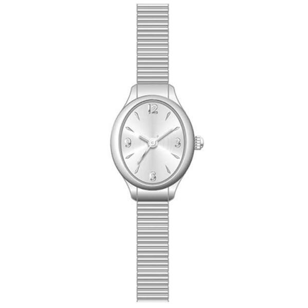 Womens Silver-Tone Sunray Dial Analog-Quartz Watch- 13633S-07-B28 - image 