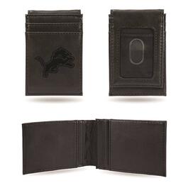 Mens NFL Detroit Lions Faux Leather Front Pocket Wallet