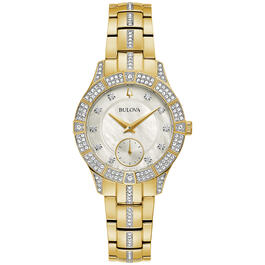 Womens Bulova Gold-tone Stainless Crystal Accent Watch - 98L283