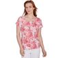Womens Hearts of Palm A Touch of Tropical Floral Animal Mix Top - image 1