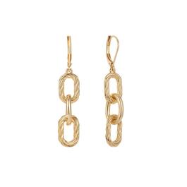 Gloria Vanderbilt Gold-Tone Chain Links Drop Leverback Earrings
