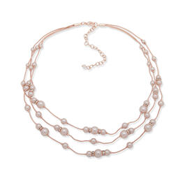 Youre Invited Rose Gold-Tone Illusion Multi Row Necklace