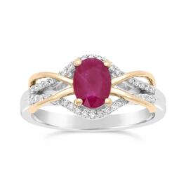 10kt. Two-Tone Gold Oval Ruby Ring