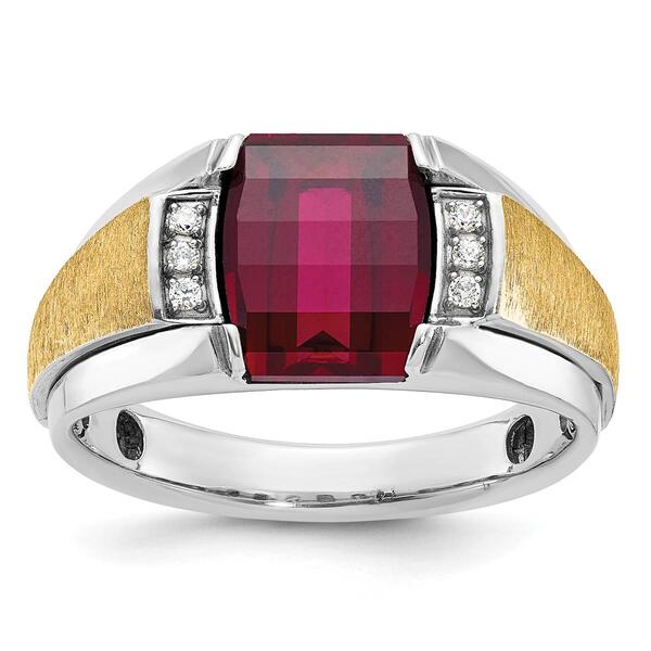 Mens Gentlemens Classics&#40;tm&#41; 14kt. Two Tone Gold Ruby Ring - image 