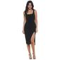 Juniors Almost Famous&#40;tm&#41; Fitted Lace Back Notch Slit Midi Dress - image 1