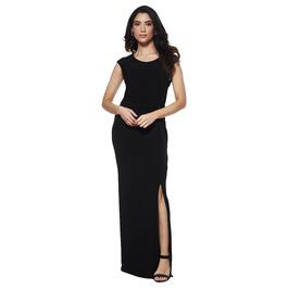 Womens Connected Apparel Cap Sleeve Side Ruched Maxi Dress