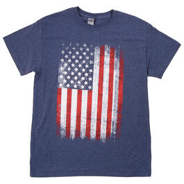 Mens Patriotic Ironside Flag Short Sleeve Graphic T-Shirt - Navy