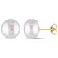 Gemstone Classics&#40;tm&#41; 10ctw. Freshwater Button White Pearl Earrings - image 1
