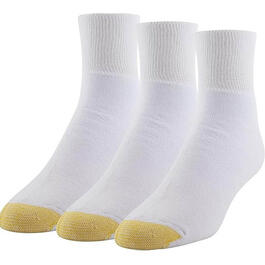 Mens Gold Toe&#40;R&#41; 3pk. Wellness Extended Quarter Socks