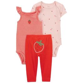 Baby Girl &#40;NB-24M&#41; Carters&#40;R&#41; 3pc. Strawberry Little Character Set