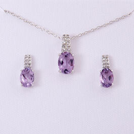 Marsala White Sapphire & Amethyst Necklace Set