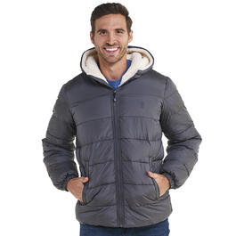 Mens IZOD&#40;R&#41; Solid Sherpa Lined Puffer