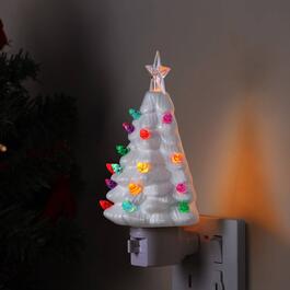 Mr. Christmas Nostalgic Ceramic White Tree Nightlights - Set of 2