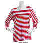 Womens Hasting & Smith 3/4 Sleeve Striped Tee w/Studs - image 4