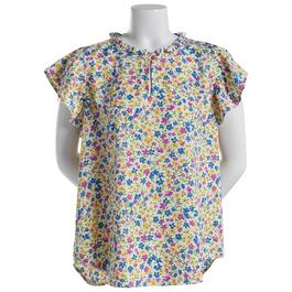 Womens Preswick & Moore Ditsy Floral Ruffle Sleeve Blouse