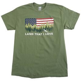 Mens Short Sleeve Forest Flag Graphic Tee