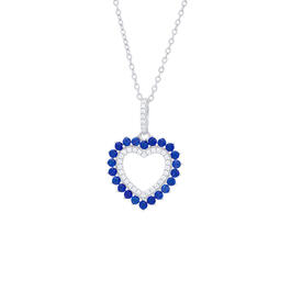 Gianni Argento Lab Created Blue Spinel & Sapphire Heart Pendant