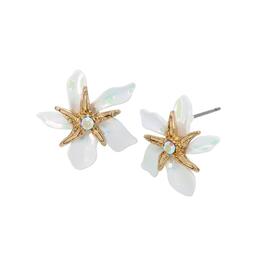 Betsey Johnson Starfish Flower Stud Earrings