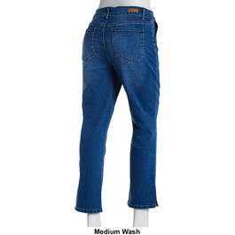 Womens Bleu Denim Denim Jean w/Ankle Side Slit & Pockets