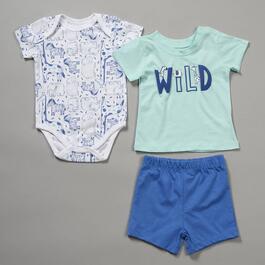 Baby Boy &#40;12-24M&#41; Mini Hop 3pc. Wild Safari Top & Shorts Set