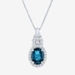 Gemstone Classics&#40;tm&#41; London Blue Topaz & Sapphire Pendant