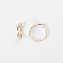 Design Collection Rose Gold Wedding Band Hoop Earrings
