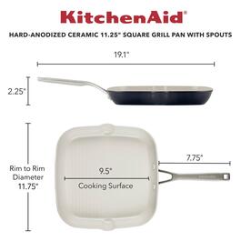 KitchenAid&#174; 11.25in. Hard Anodized Ceramic Nonstick Grill Pan