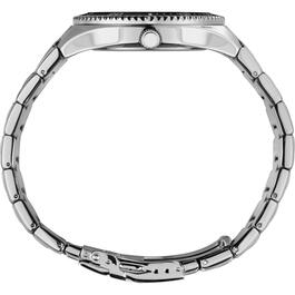 Mens Timex&#174; Stainless Steel Black Dial Watch - TW2V53700JI