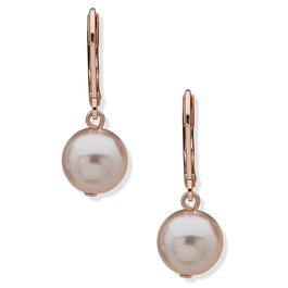 You're Invited Rose Gold-Tone Pearl Dangle Earrings