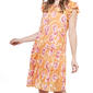 Womens Mlle Gabriell Short Sleeve Floral Ruffle Trim A-Line Dress - image 3