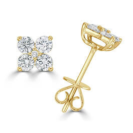 Diamond Classics&#40;tm&#41; 14kt. Gold Diamond Cluster Stud Earrings