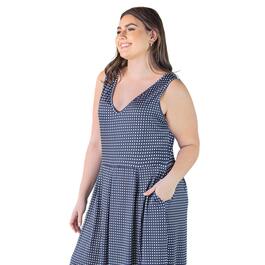 Plus Size 24/7 Comfort Apparel Fit & Flare Polka Dot Dress