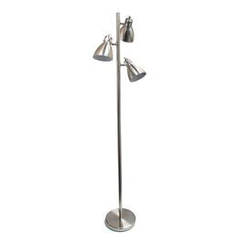 Simple Designs Brushed Nickel Metal 3-Light Tree Floor Lamp