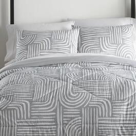 Shavel Home Products Seersucker Comforter Set - Brushstrokes Grey