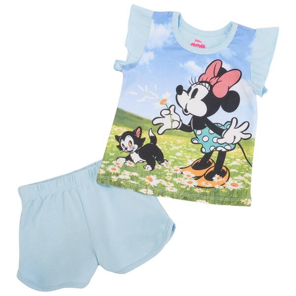 Toddler Girl Disney&#40;R&#41; Minnie Mouse w/ Kitty Top & Shorts Set - image 
