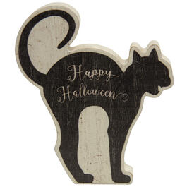 The Hearthside Collection Happy Halloween Black Cat Chunky Sitter