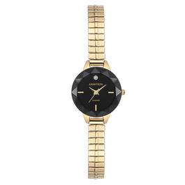 Womens Armitron Gold-Tone Black Dial Expansion Watch -75-5596BKGP