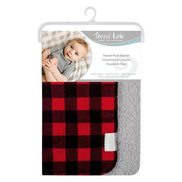Trend Lab&#40;R&#41; Buffalo Check Faux Shearling Blanket - image 