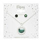 Mini May Birthstone Shaker Necklace and Stud Earring Set - image 2
