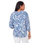 Womens Emaline Delphi Small Flower Buds Ruffle Neck Blouse - image 2