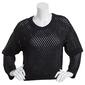 Juniors No Comment Hollow Long Sleeve Crochet Sweater - image 1