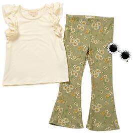 Toddler Girl BTween&#40;R&#41; Double Ruffle Sleeve Floral Leggings Set