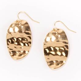 Ashley Cooper&#40;tm&#41; Natural Shiny Gold-Tone Hammered Oval Earrings