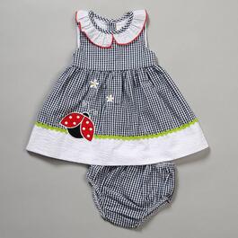 Baby Girl &#40;12-24M&#41; Rare Editions Ladybug Seersucker Dress Set