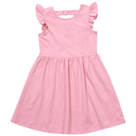 Girls &#40;7-12&#41; Freestyle Revolution Solid Ruffle Bow Back Dress