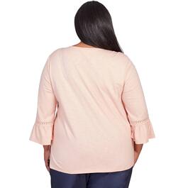 Plus Size Alfred Dunner A Fresh Start Lace Neck Solid Tee