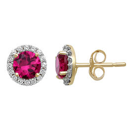 Gemstone Classics&#40;tm&#41; Ruby & White Sapphire Earrings
