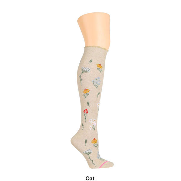 Womens Dr. Motion Wildflower Compression Knee High Socks