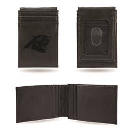 Mens NFL Carolina Panthers Faux Leather Front Pocket Wallet
