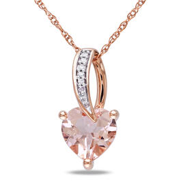 Gemstone Classics&#40;tm&#41; 10kt. Rose Gold Heart Necklace